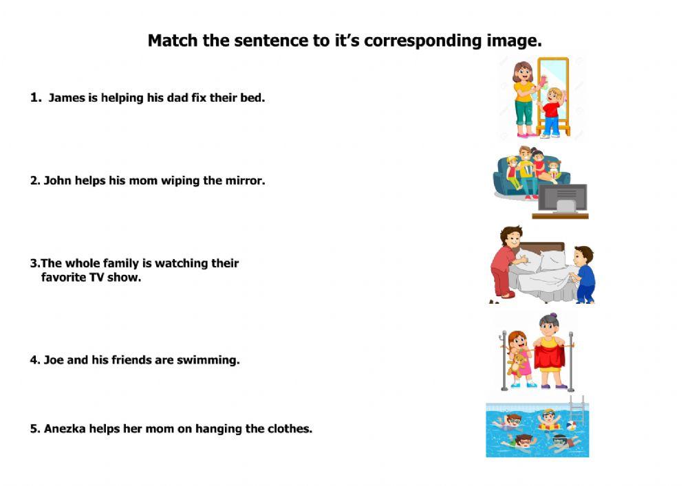 Matching online pdf worksheet | Live Worksheets