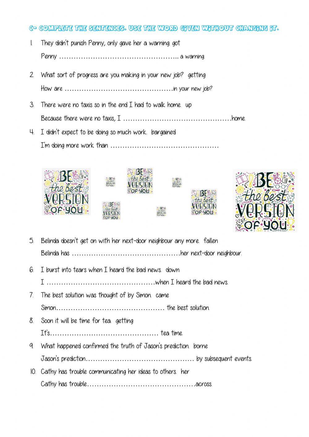 Phrasal verbs 1 PART 2 C2