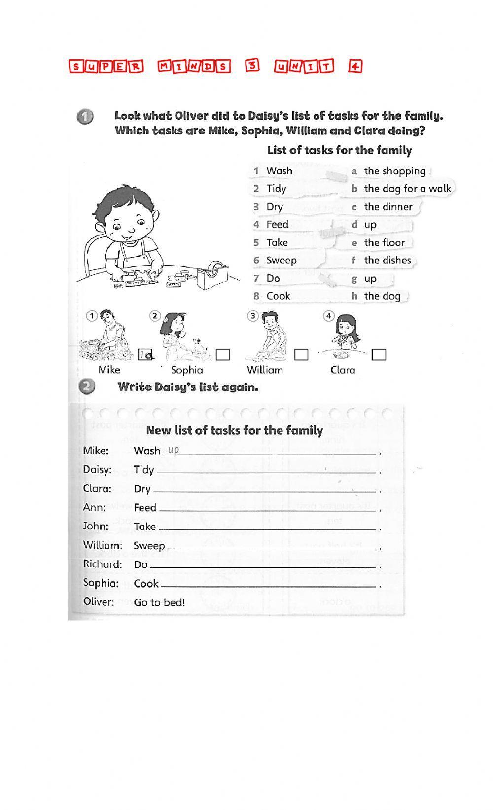 SUPER MINDS 3 unit 3 and 4