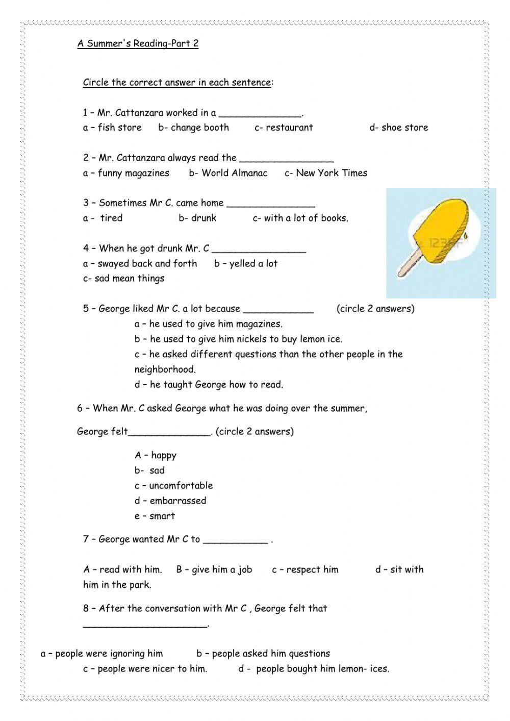 A Summer's Reading Part One