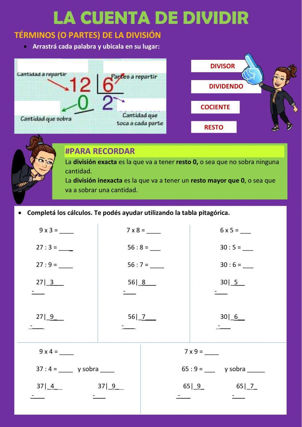La cuenta de dividir