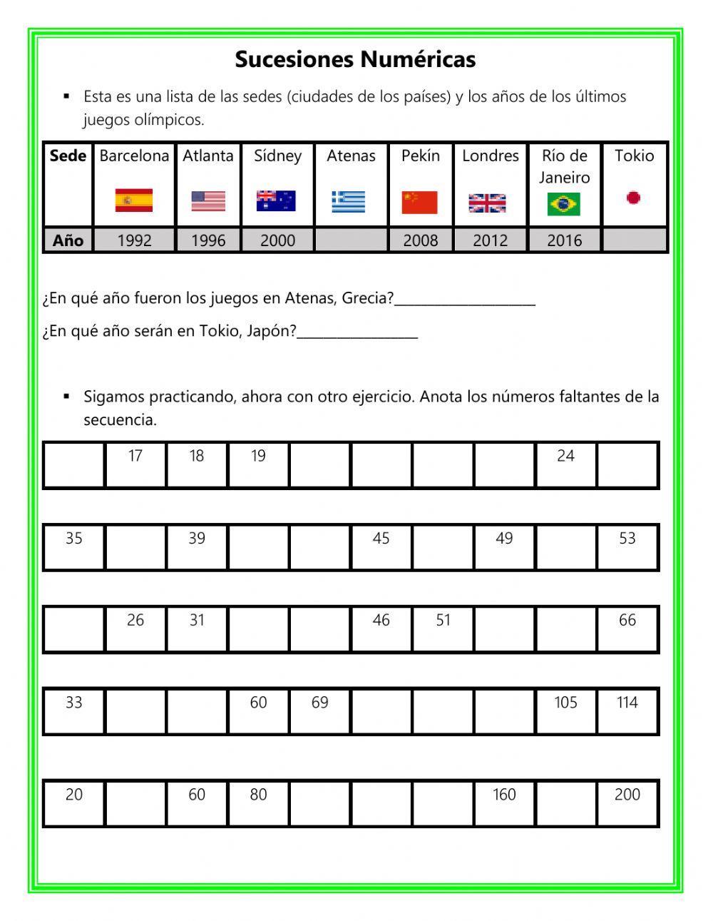 Sucesiones Numéricas