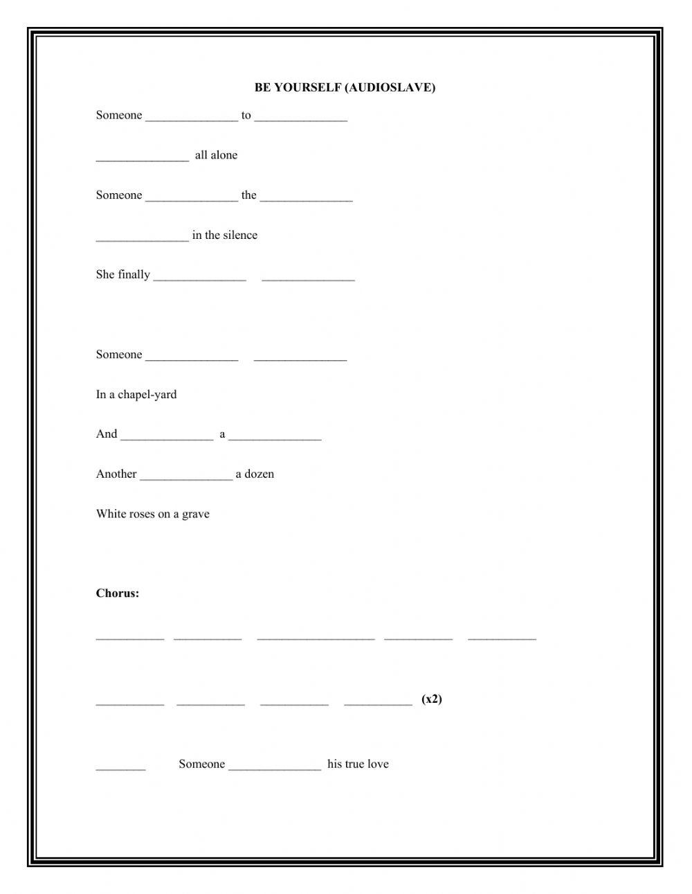 Be yourself- audioslave