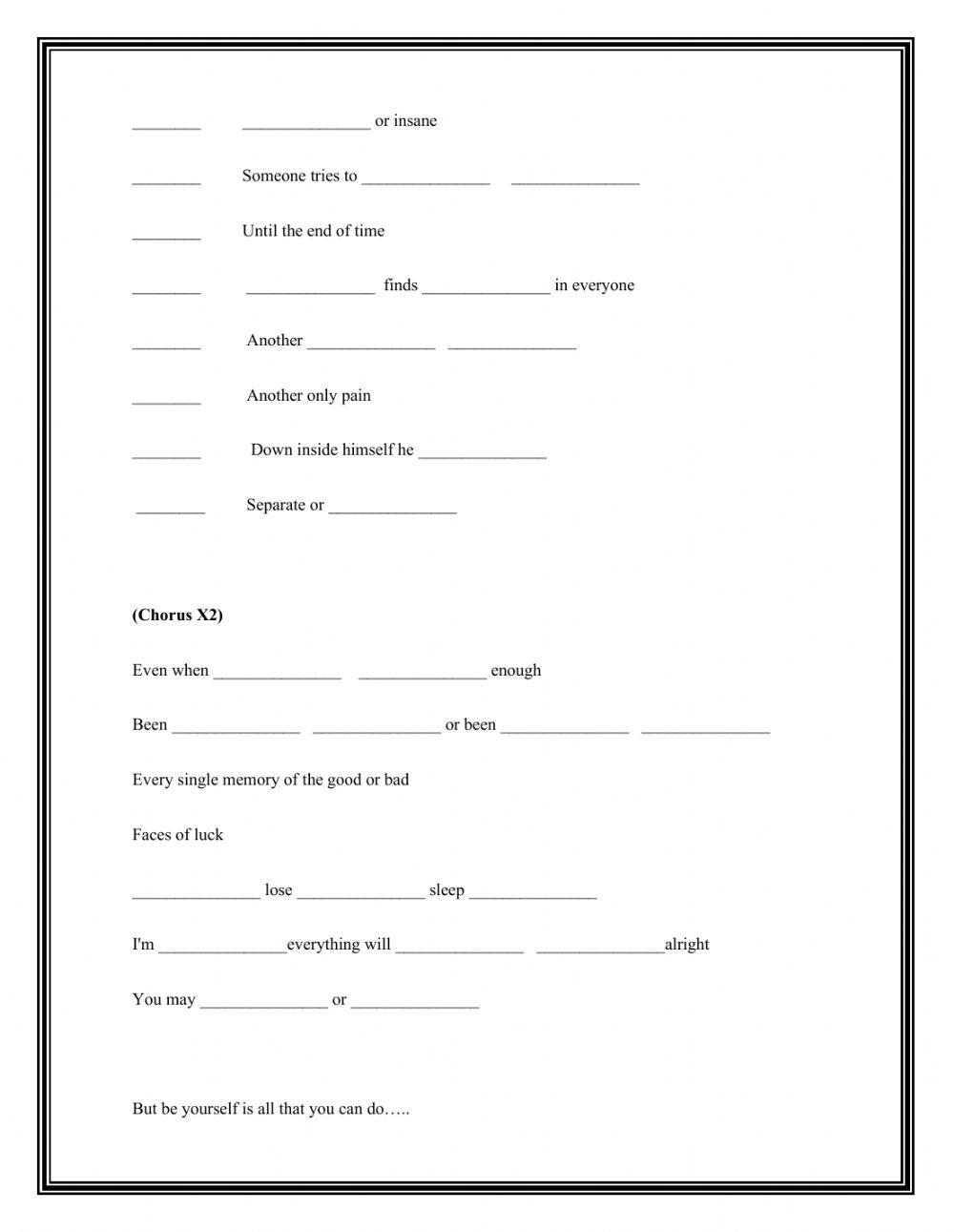 Be yourself- audioslave