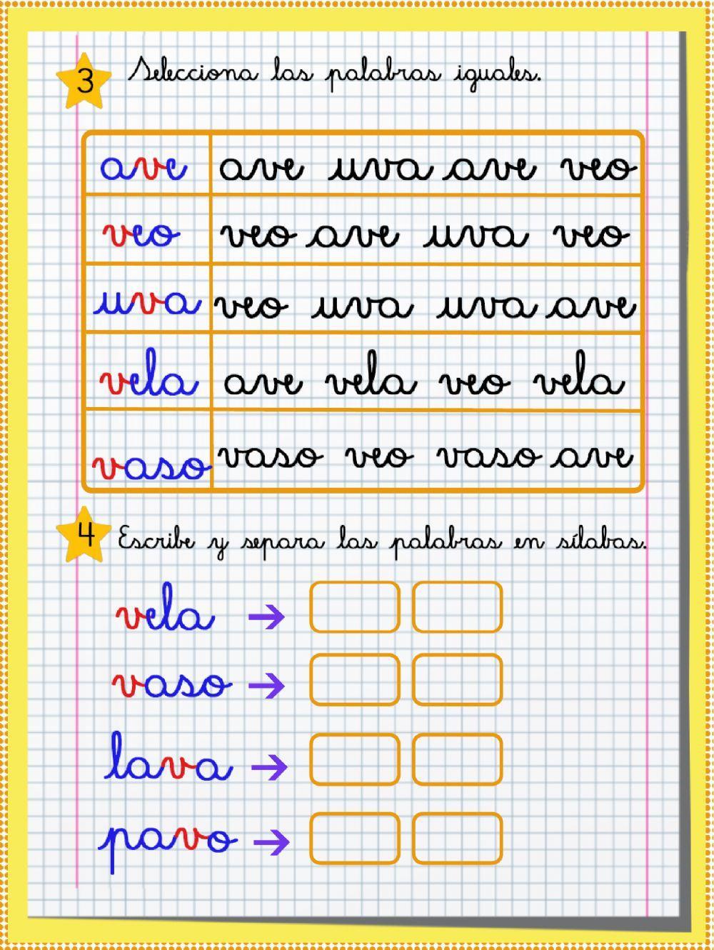 Ficha letra V, ficha 2 Ficha letra V, ficha 2