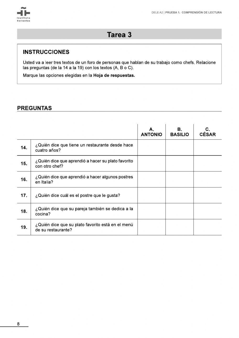 DELE A2- Comprensión Lectora Worksheet Live Worksheets, 40% OFF