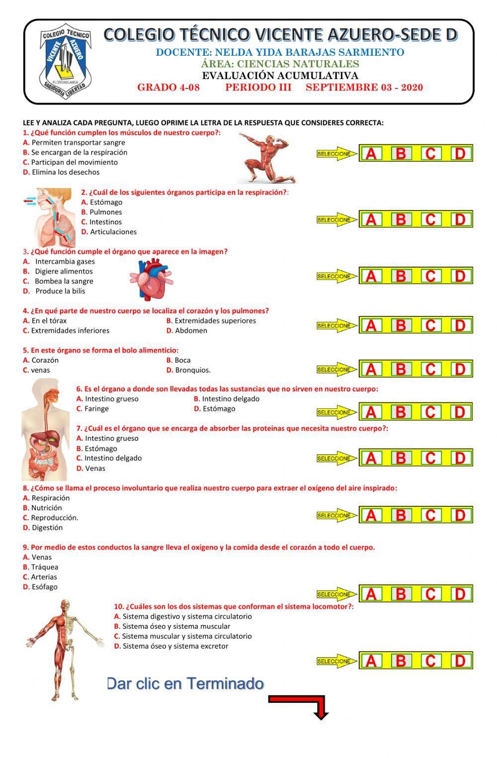 Evaluación Acumulativa de Ciencias Naturales