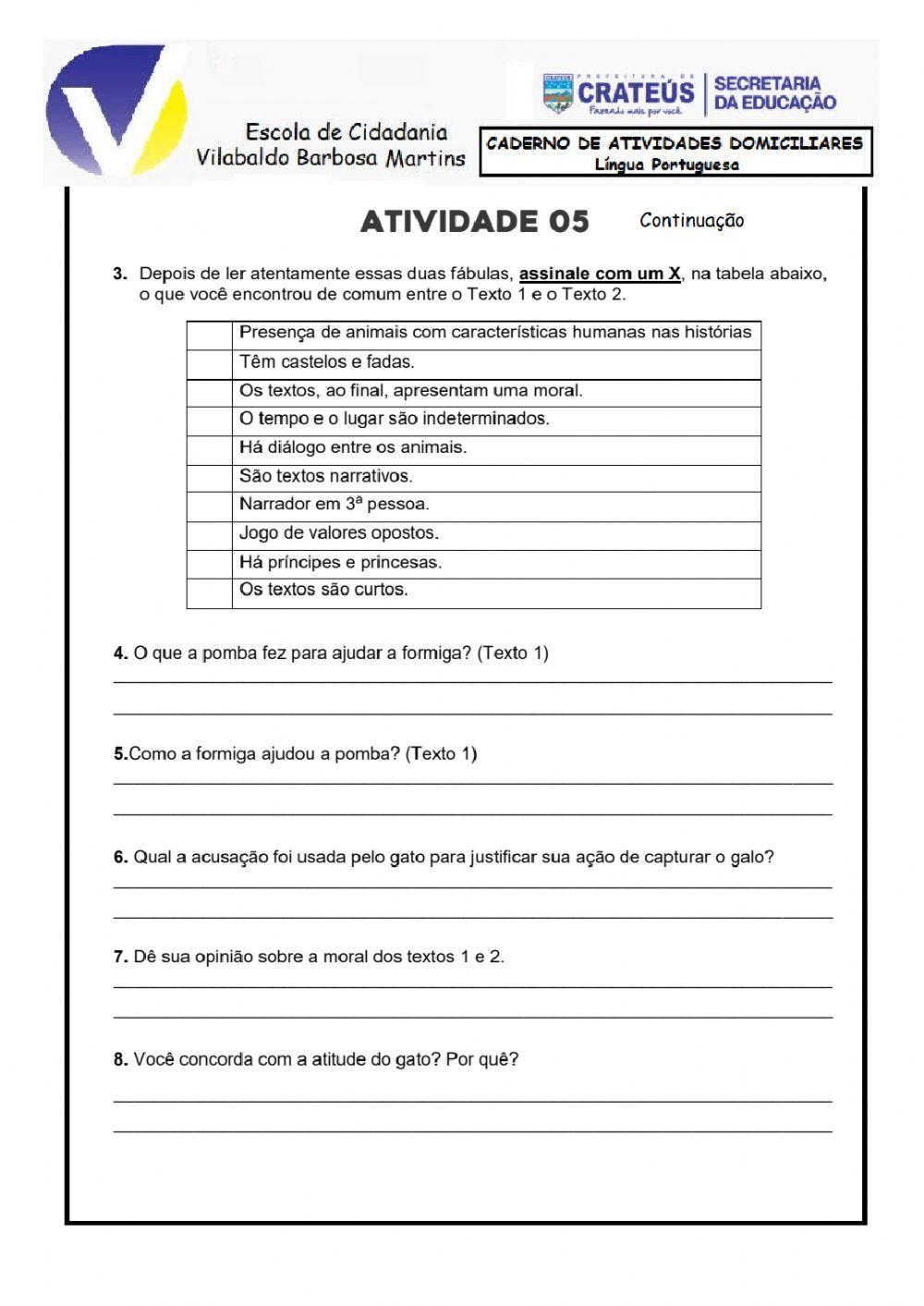 Atividades Domiciliares