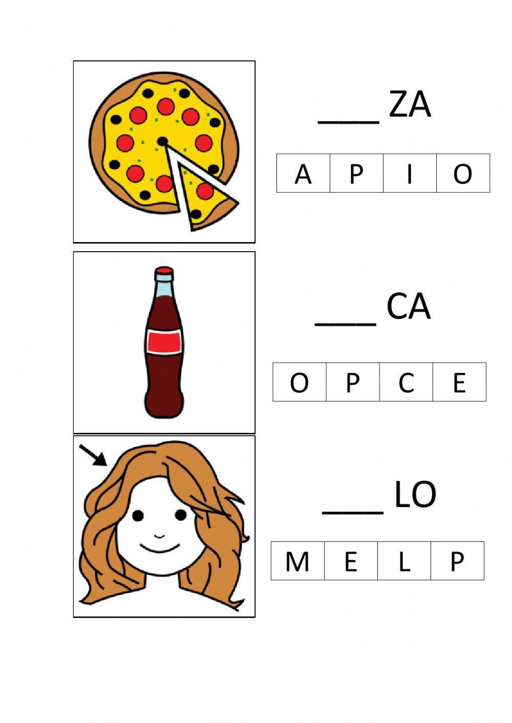 Formar la silaba inicial