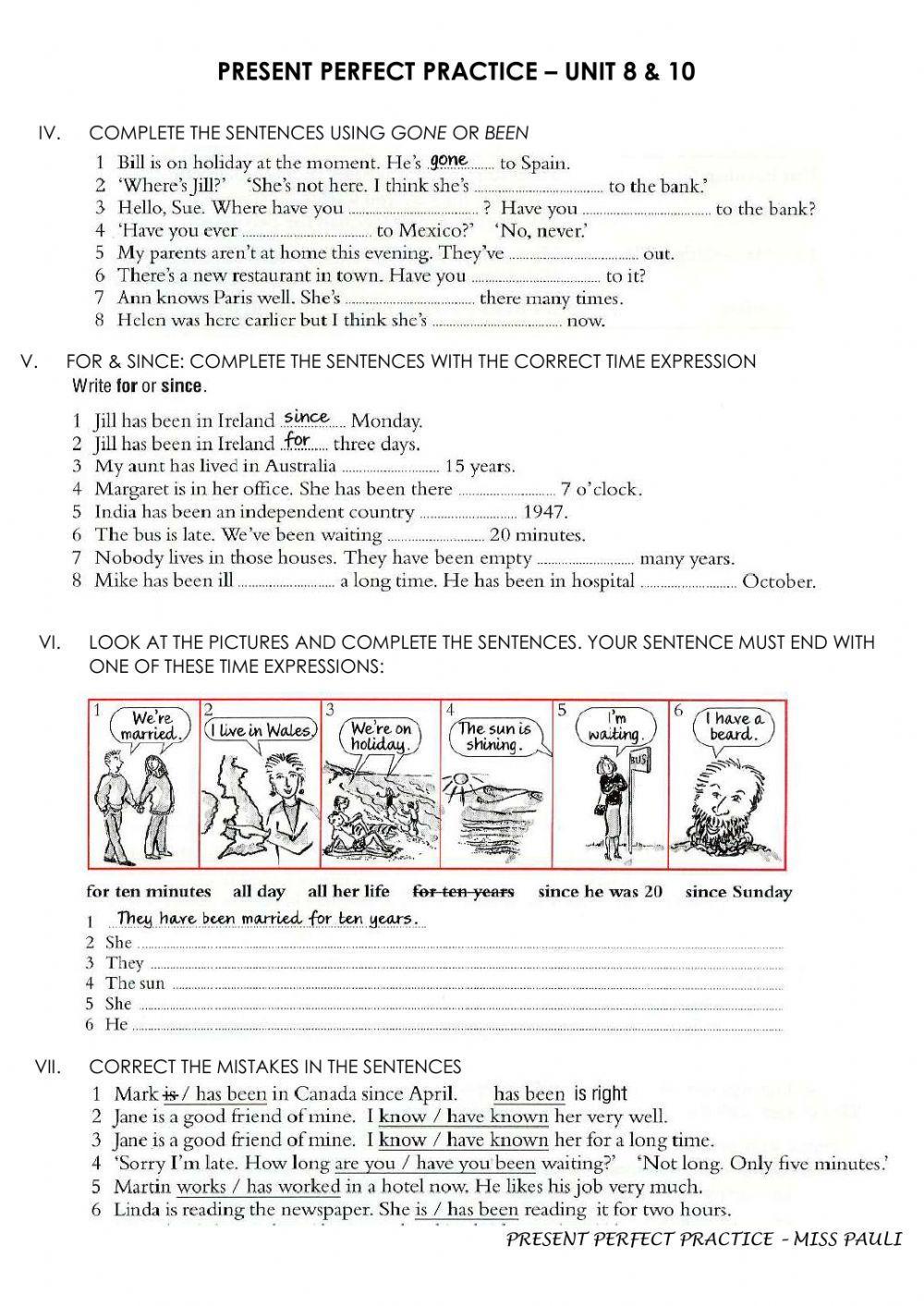 Present perfect practice