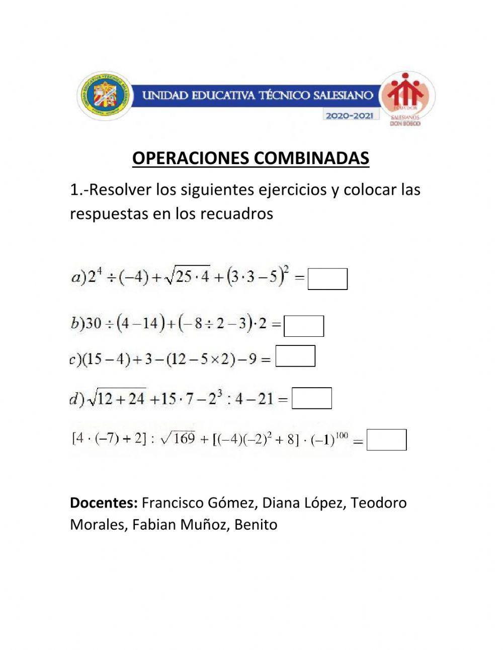 Operaciones combinadas