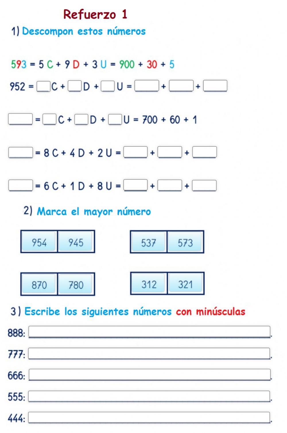 Descomposición de números