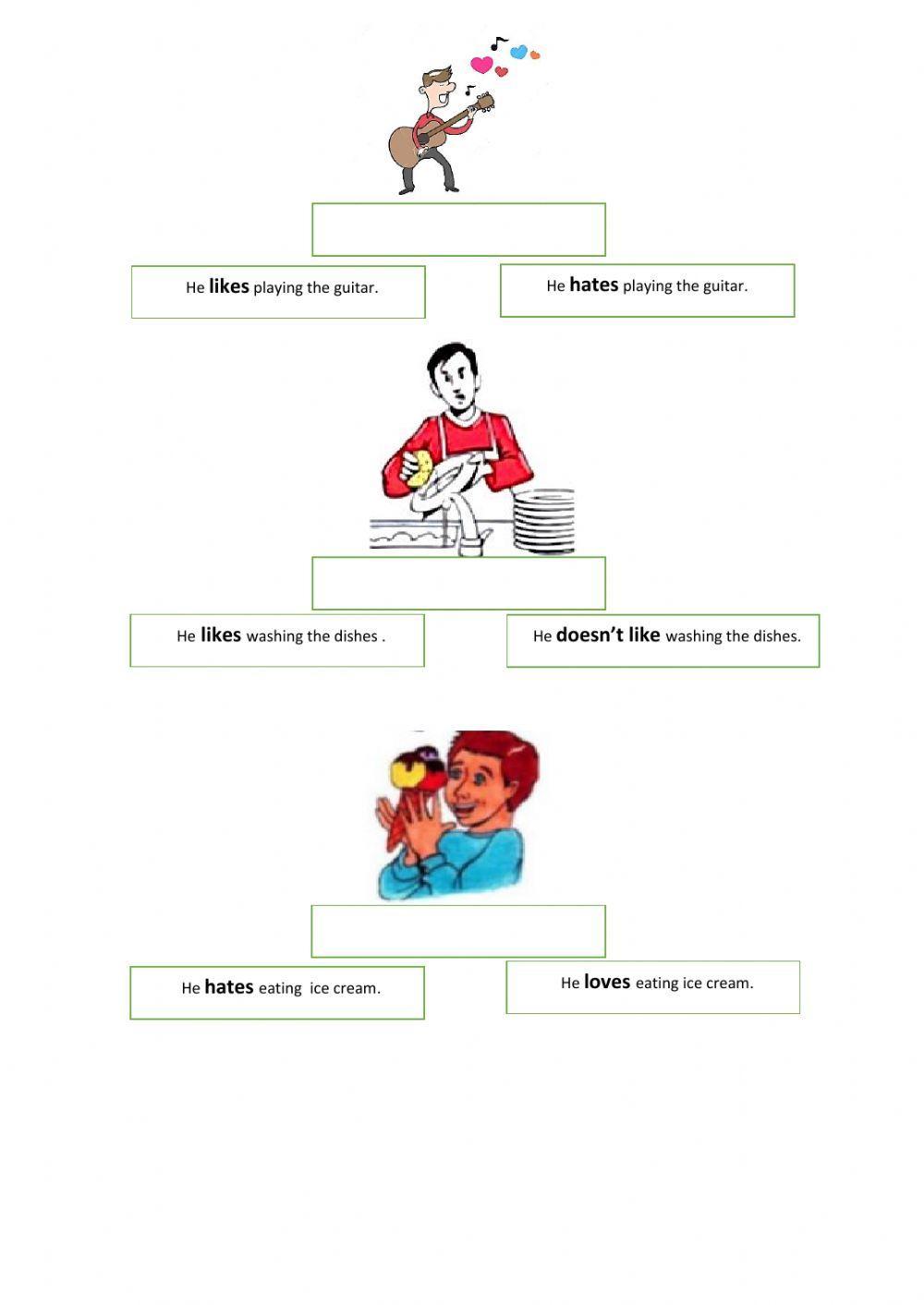 Like - (not) like - hate - love