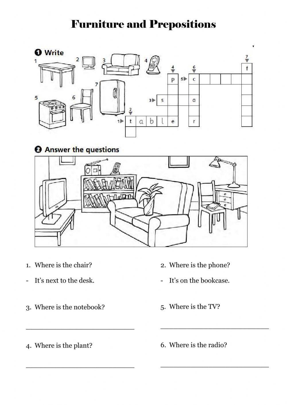 Furniture and prepositions