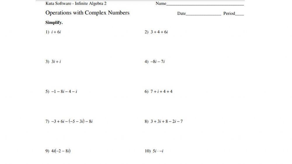 Operations with complex numbers