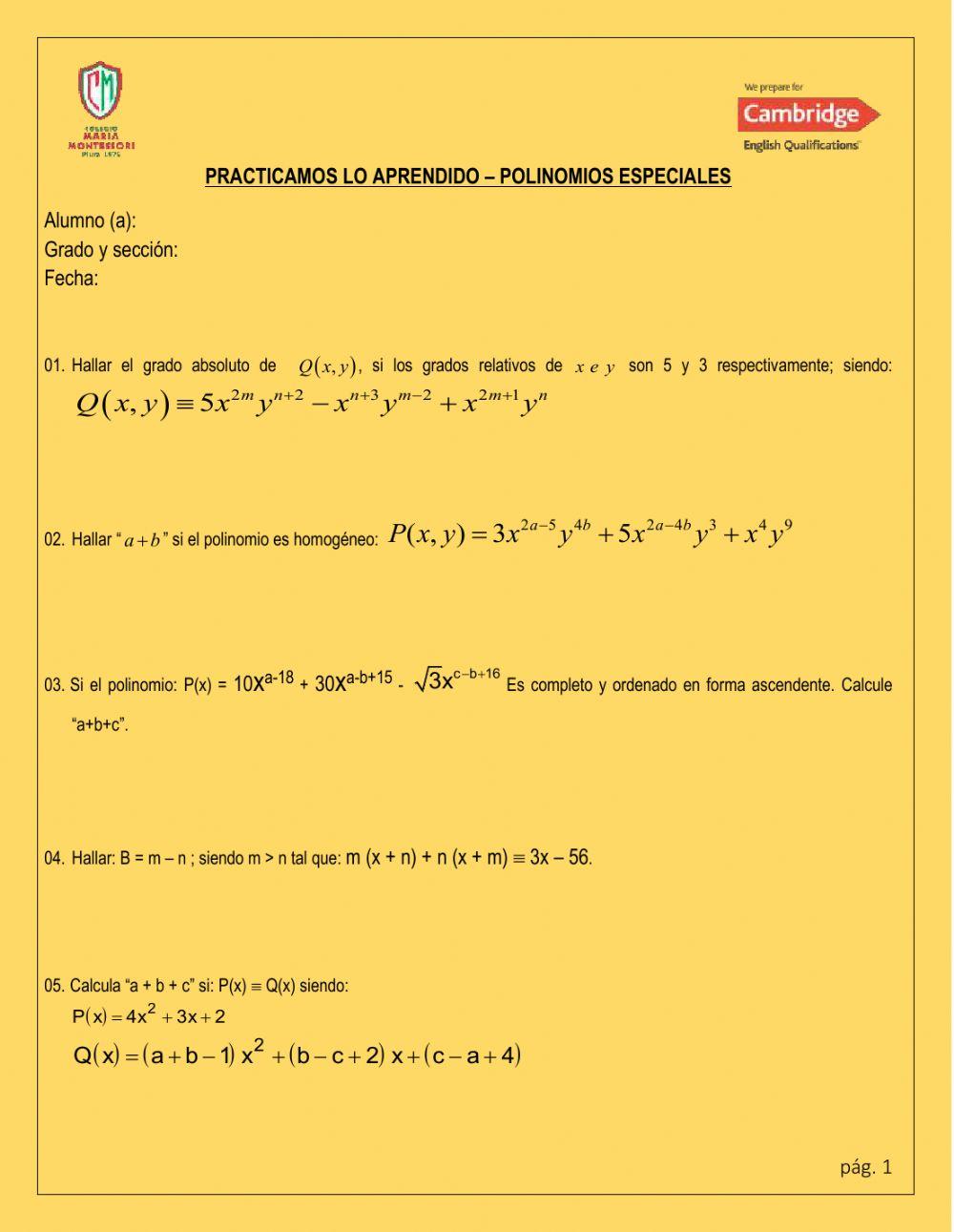 Practicamos lo aprendido III B Practicamos lo aprendido III B
