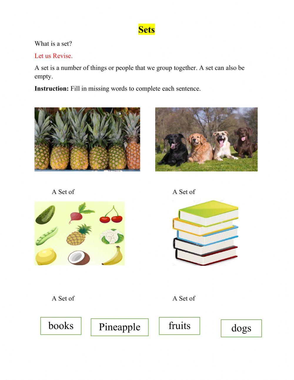 Set  worksheet Grade 2 Mullings