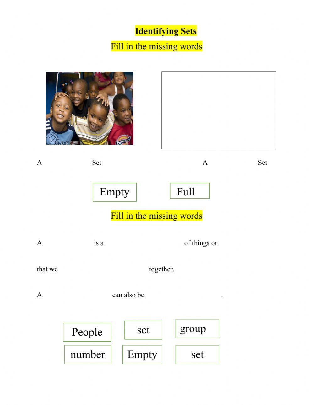 Set  worksheet Grade 2 Mullings