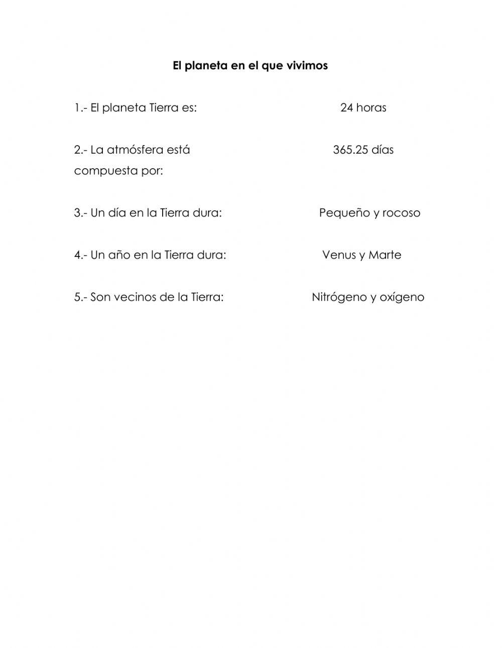 El planeta en el que vivimos