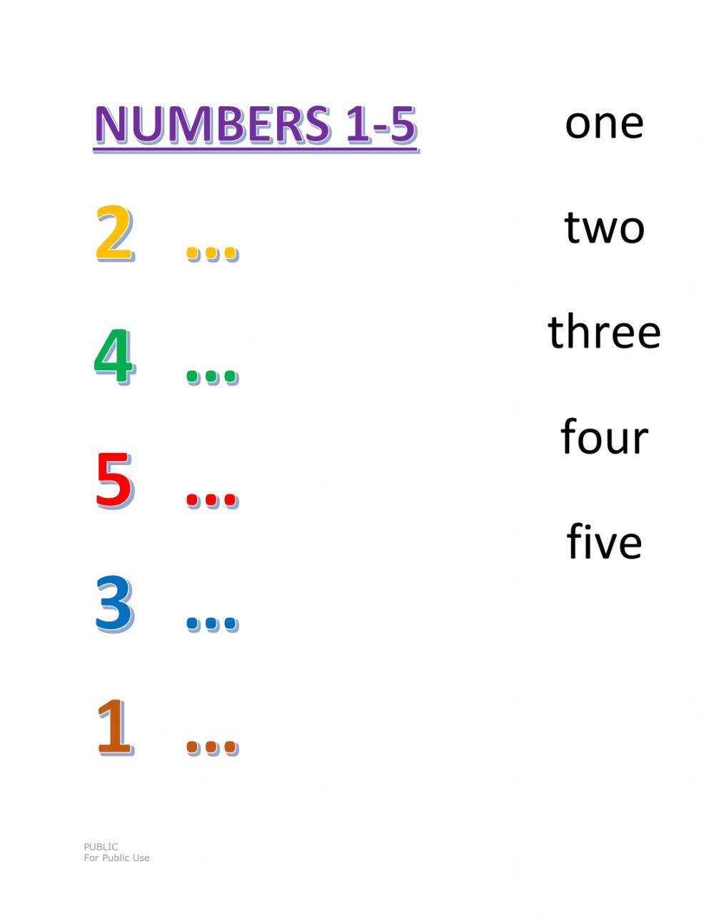 Numbers 0-5 (Number Words) Worksheet Live Worksheets, 57% OFF