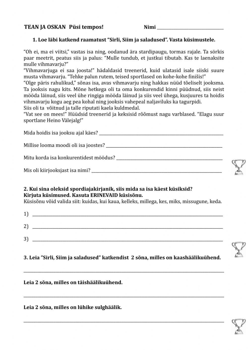 Tean ja oskan. Püsi tempos