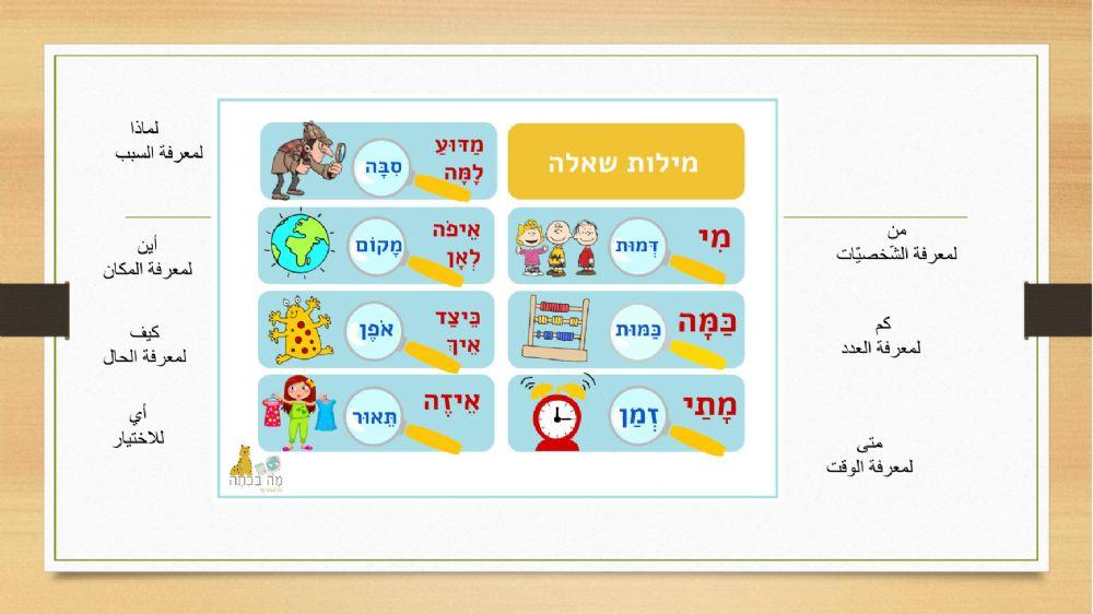 מילות שאלה מצגת