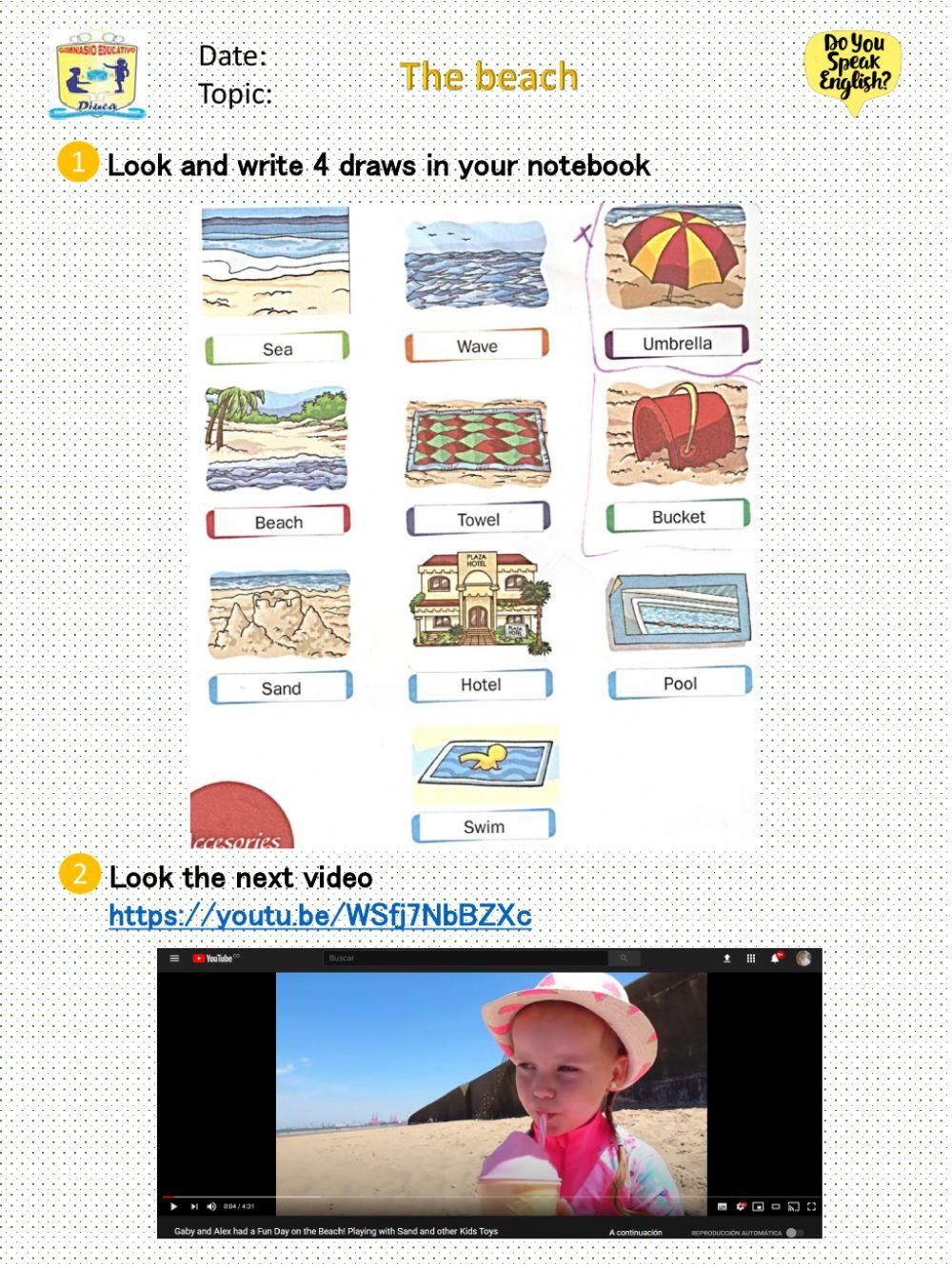 The beach Vocabulary