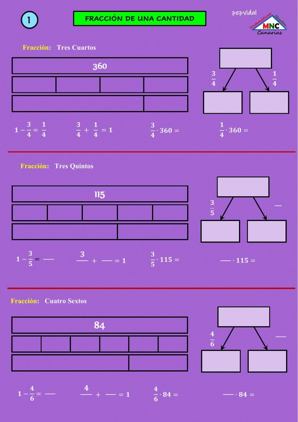 Fracciones de una cantidad 1