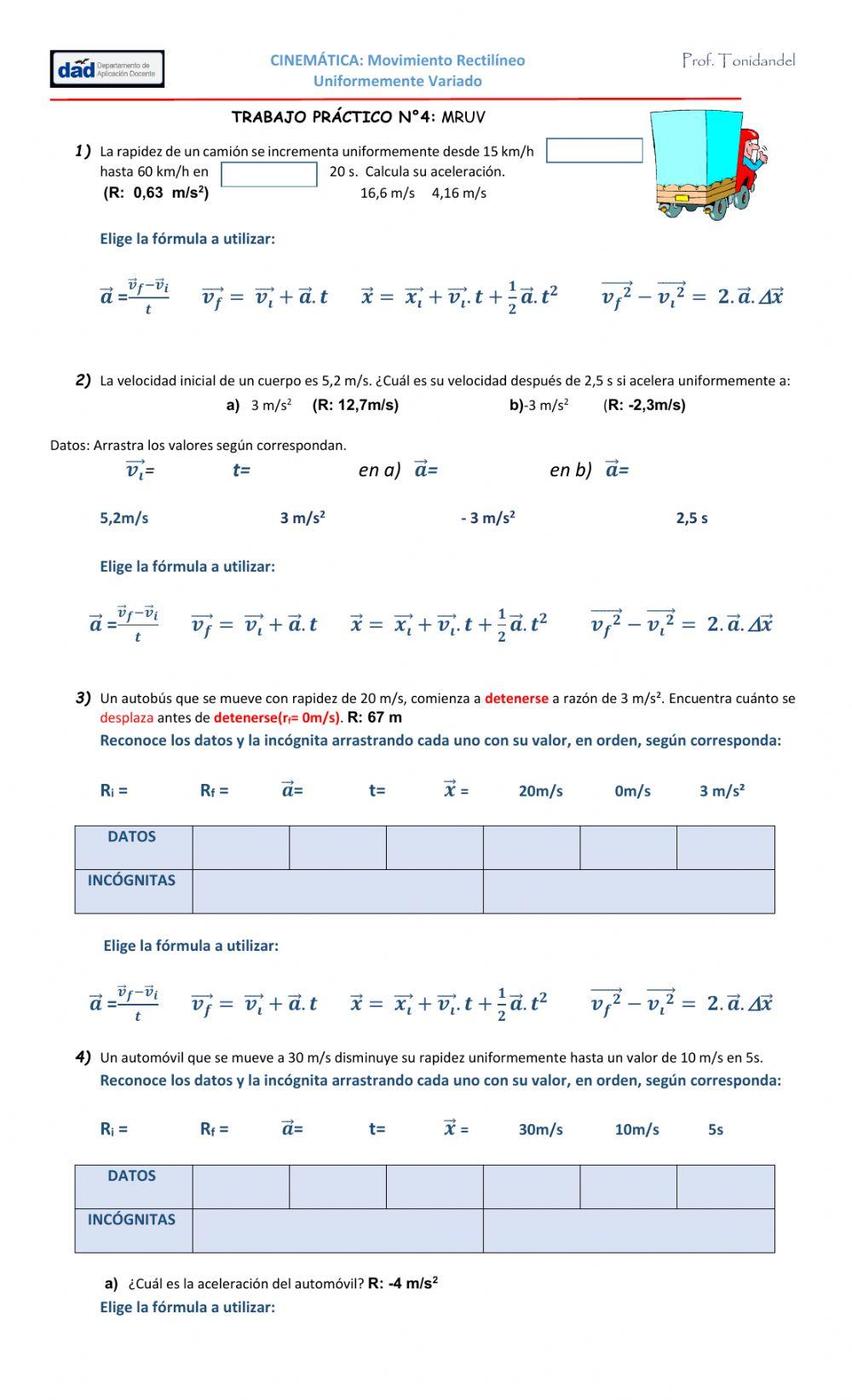 MRUV Nº1(Ejer 1-10)