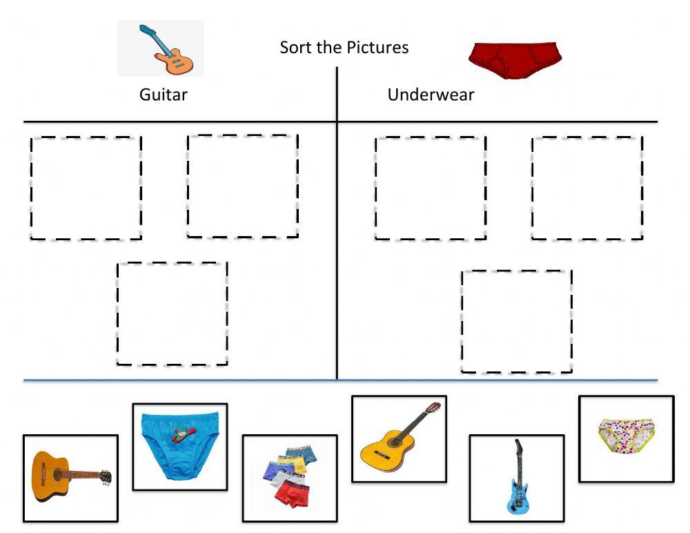 Sort the Guitar and Underwear