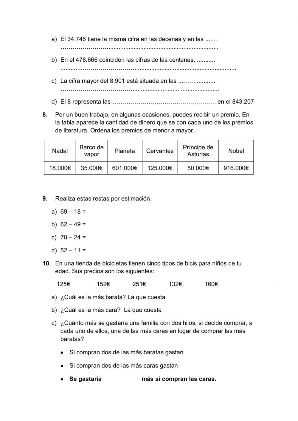 Evaluacion inicial matematicas 4º-1