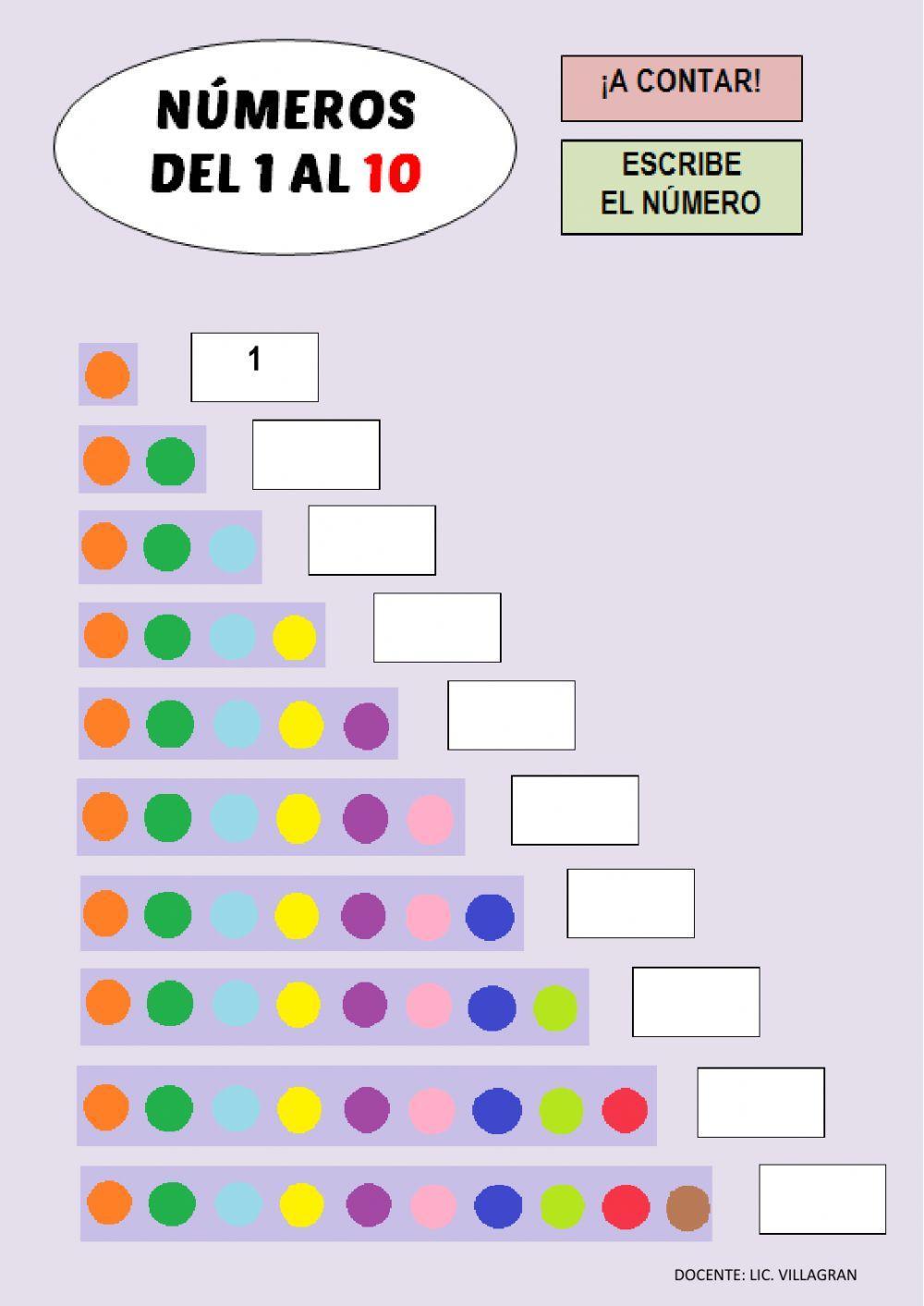 Matemática del 1 al 10