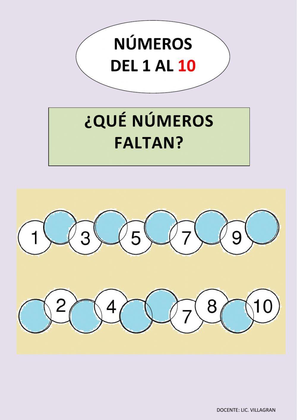 Matemática del 1 al 10