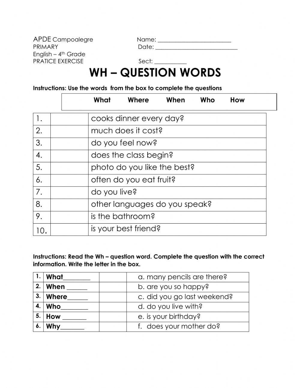 Wh-question words