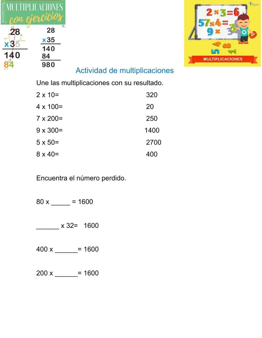 Actividad De Multiplicaciones Tercer Grado Online Exercise For Live Actividad De Multiplicaciones Tercer Grado Online Exercise For Live