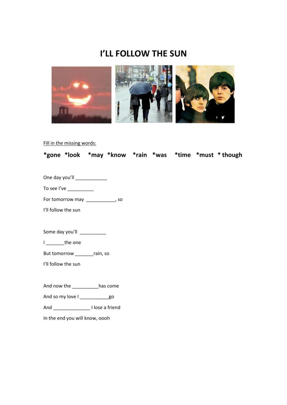 I'll follow the sun - song by the Beatles 