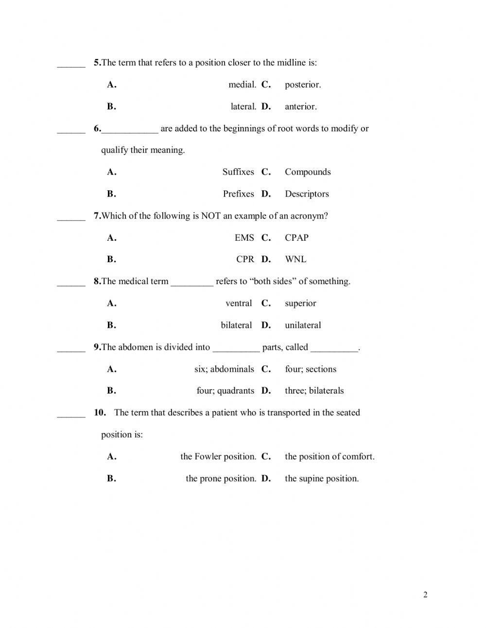 EMT Chapter 4 Medical Terminology worksheet | Live Worksheets emt-chapter-4-medical-terminology-worksheet-live-worksheets