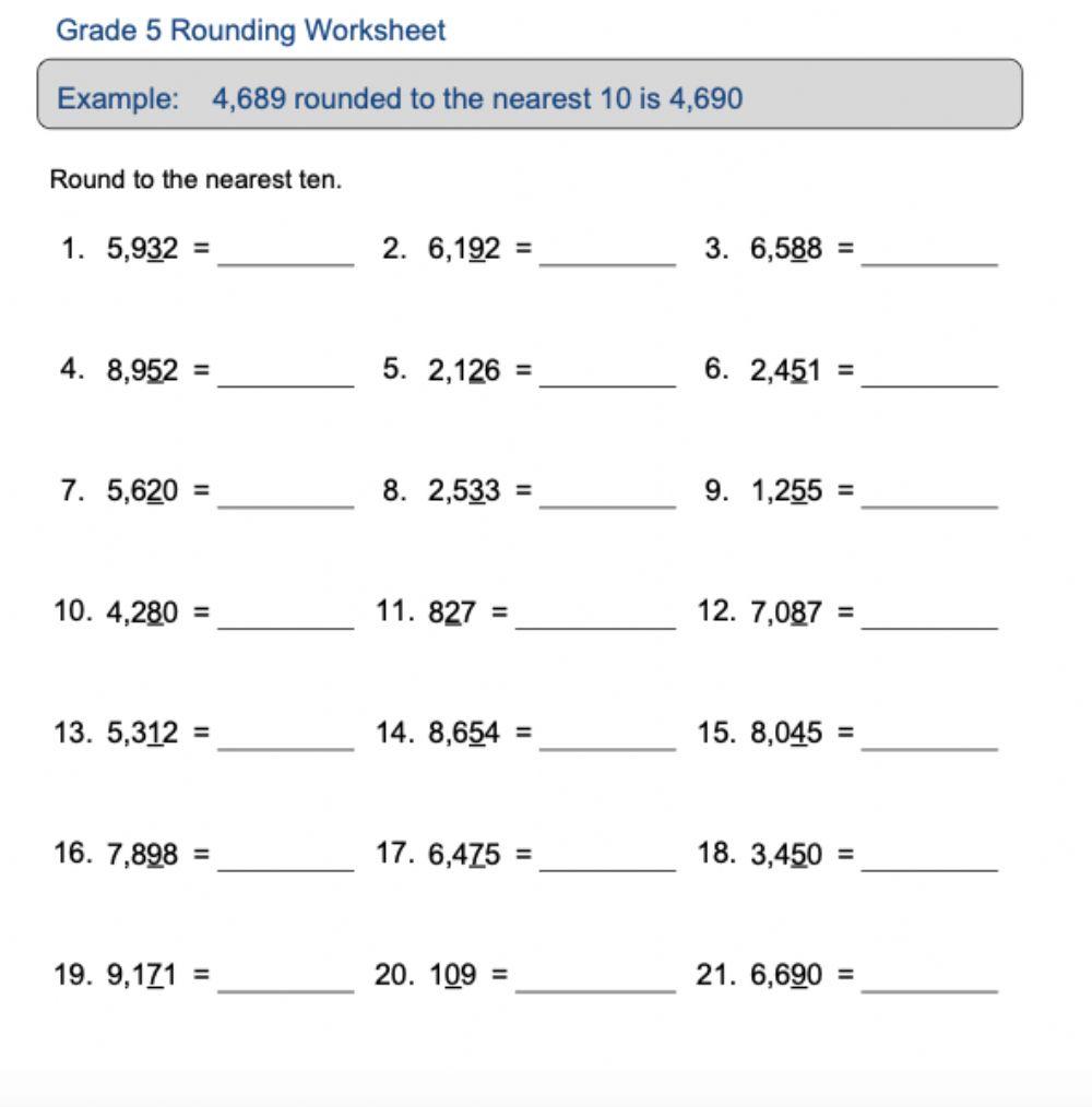 Rounding Numbers to Nearest Ten