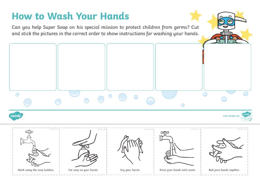 Hand washing interactive worksheet | Live Worksheets
