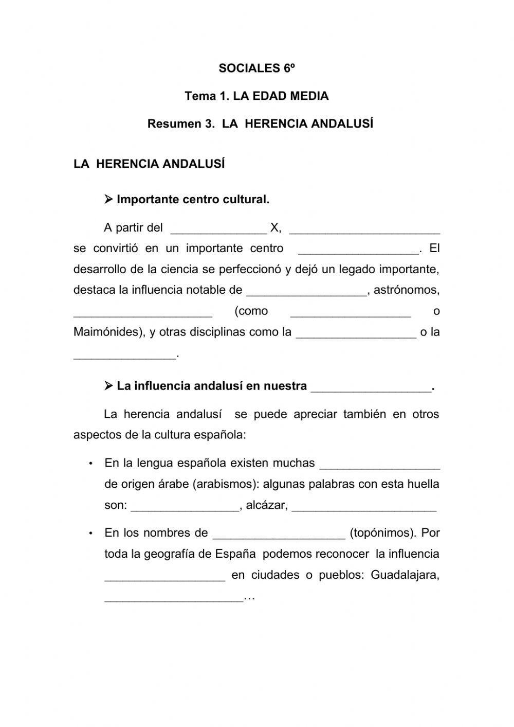 La herencia andalusí