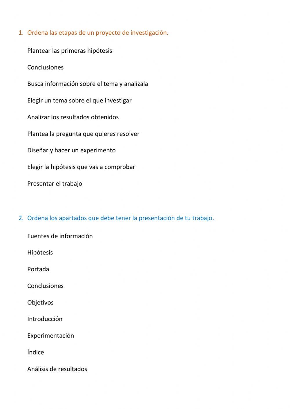 Proyecto de investigación, pasos.