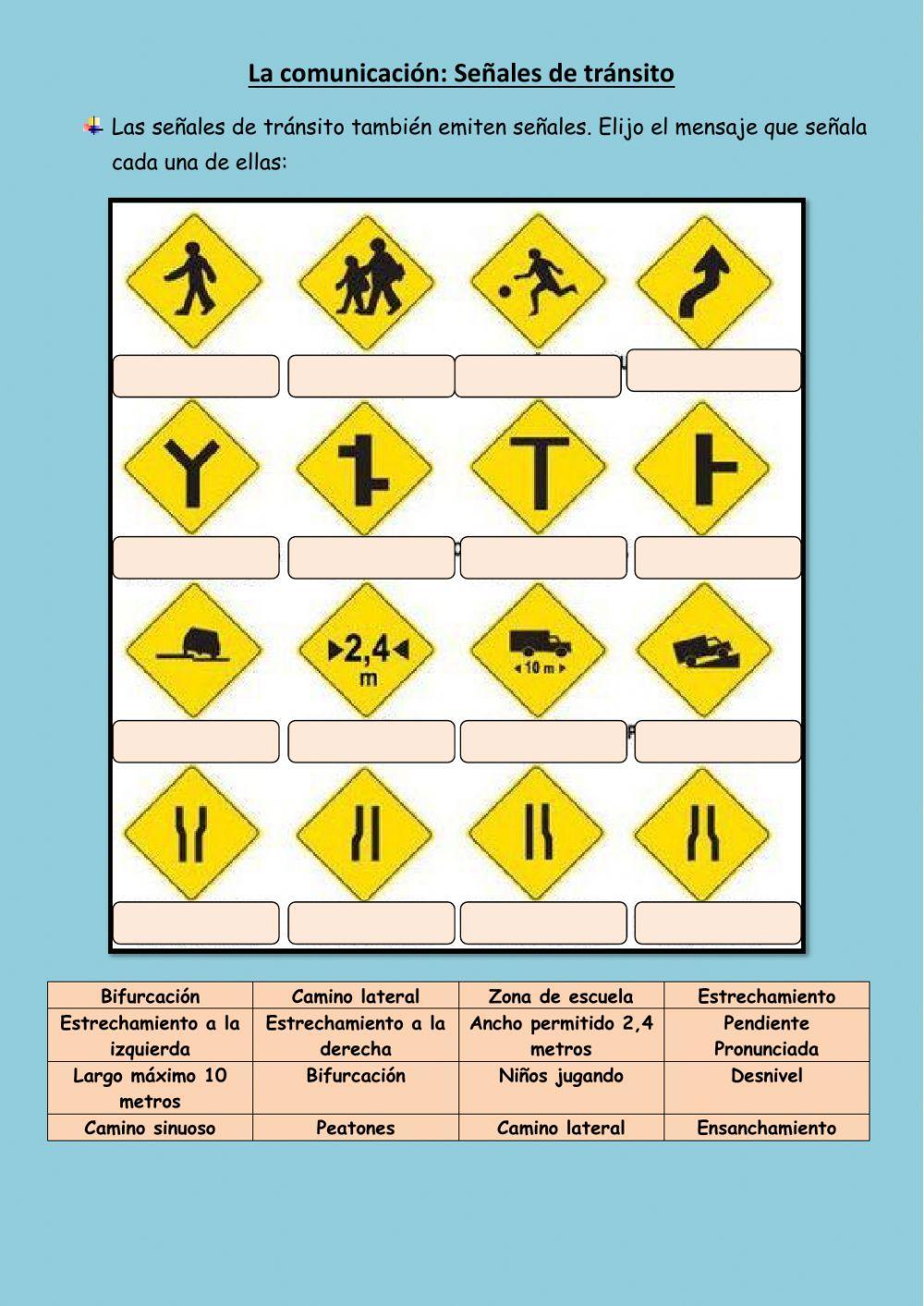 La comunicación: señales de tránsito