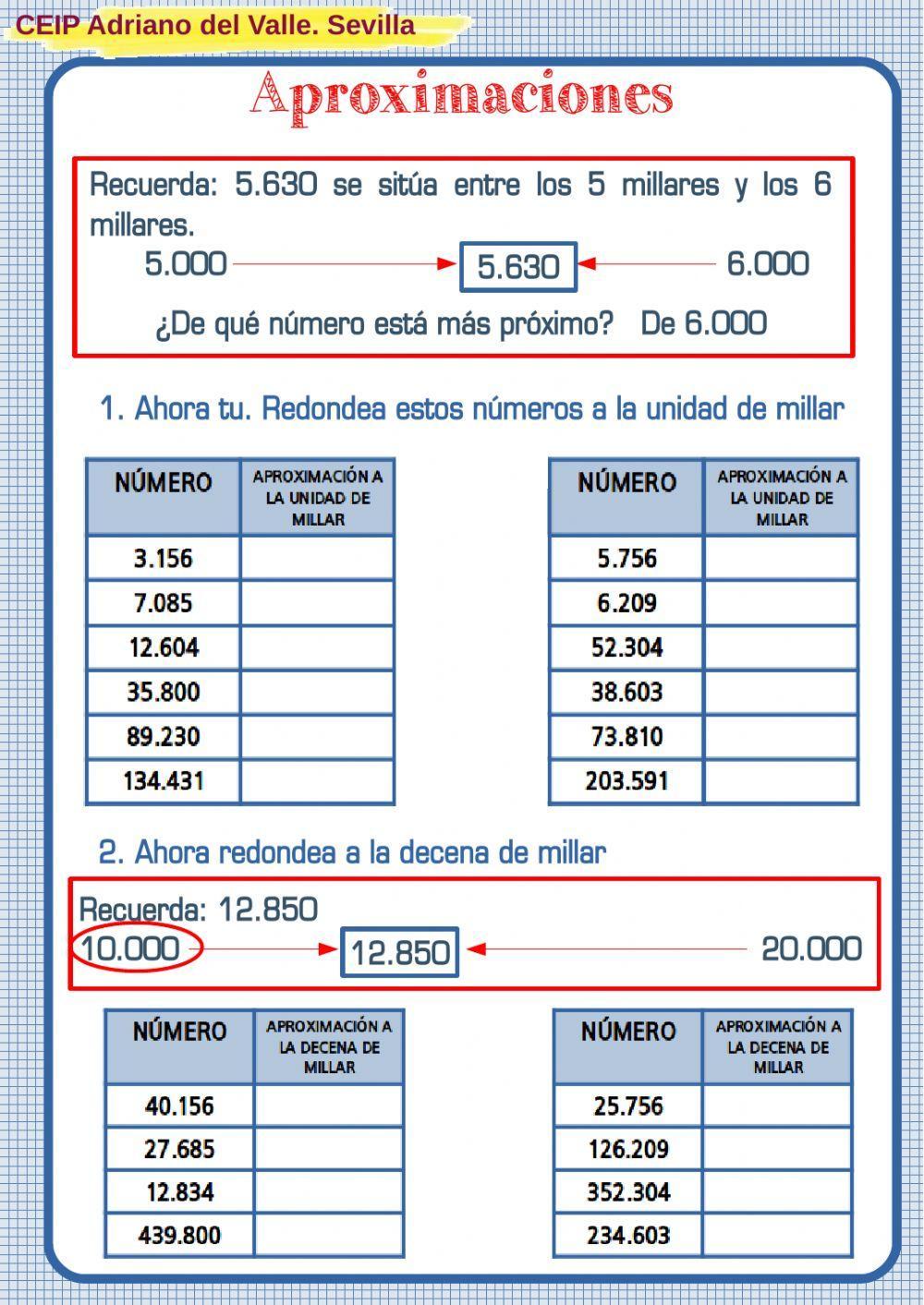 Aproximación a los millares