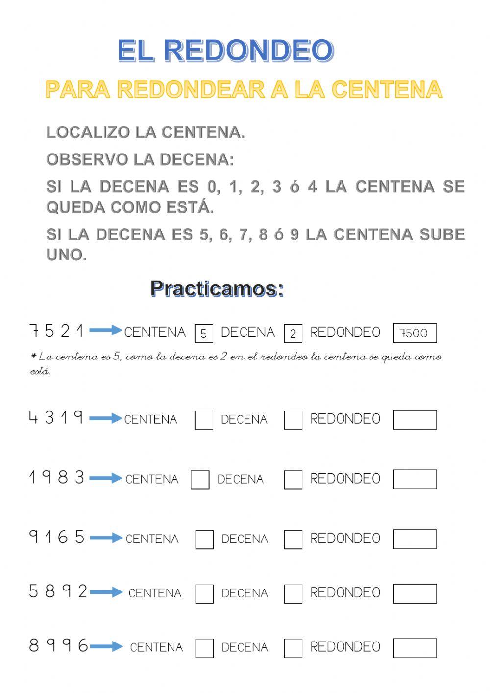 Redondeo a la centena