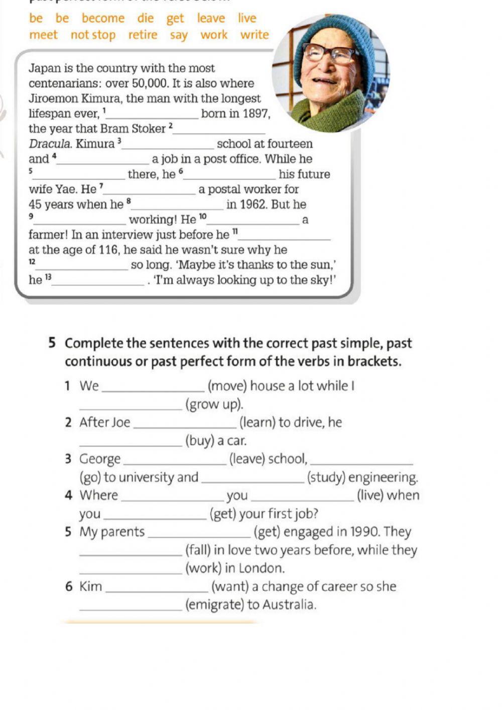 Past worksheet for 8 | Live Worksheets