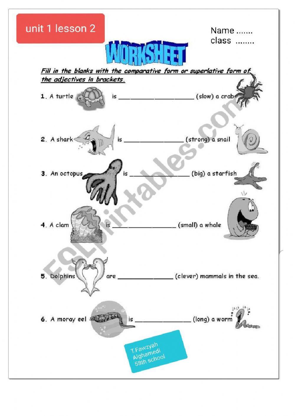 Comparative and superlative