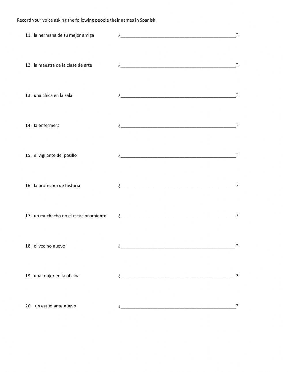 What's your name? Spanish 2