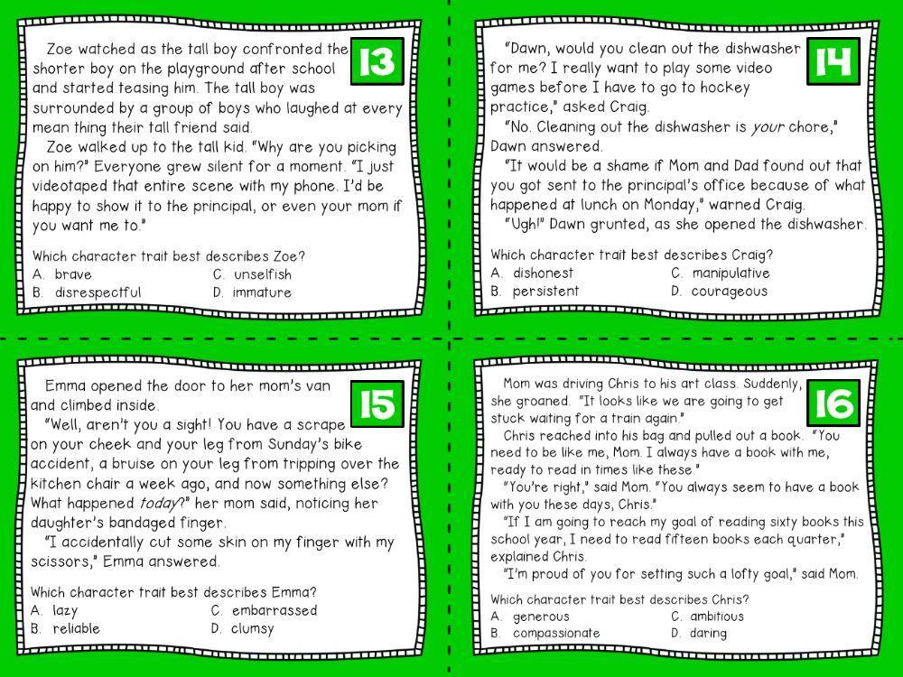 Character Traits Practice