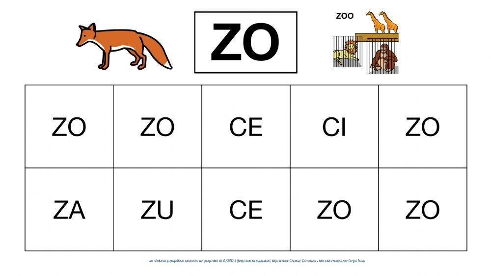 Sílabas C - Z mayúsculas