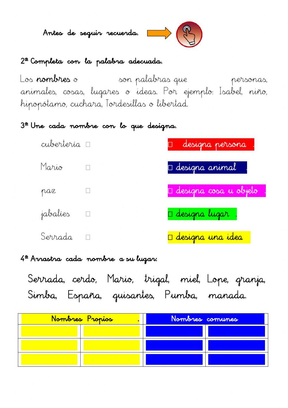 Comprensión lectora 3ºEP 01 el nombre